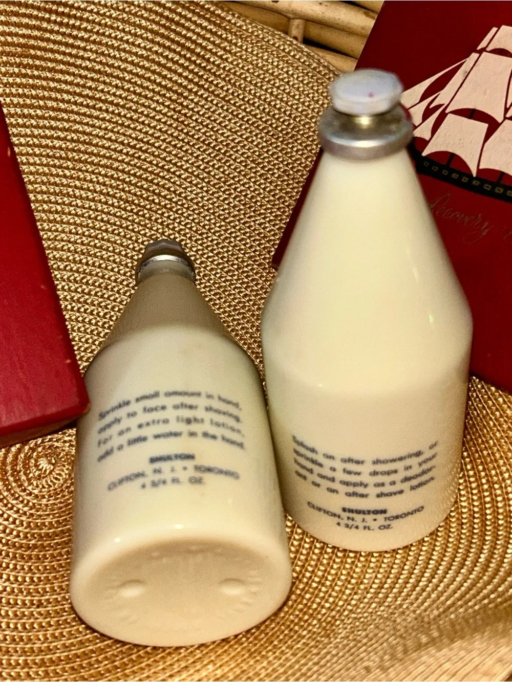 Old Spice Vintage #380 SHULTON Ship Bottle Aftershave Lotion Cologne For Men Set